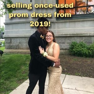 Gold Bodycon Prom Dress